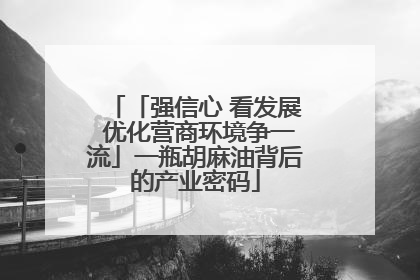 「强信心 看发展 优化营商环境争一流」一瓶胡麻油背后的产业密码