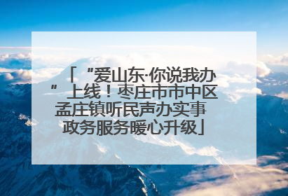 “爱山东·你说我办”上线！枣庄市市中区孟庄镇听民声办实事 政务服务暖心升级