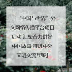 “中国与世界”外文网络传播平台项目启动 汇聚合力讲好中国故事 推进中外文明交流互鉴