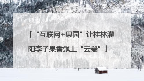 “互联网+果园”让桂林灌阳李子果香飘上“云端”