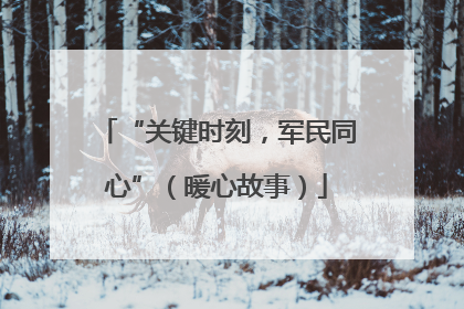“关键时刻，军民同心”（暖心故事）
