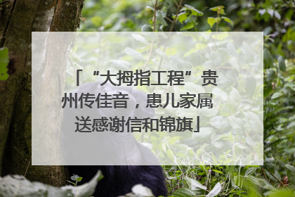 “大拇指工程”贵州传佳音，患儿家属送感谢信和锦旗