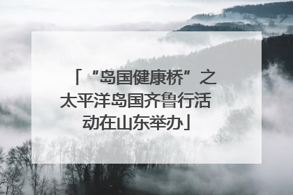 “岛国健康桥”之太平洋岛国齐鲁行活动在山东举办
