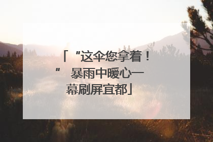 “这伞您拿着！” 暴雨中暖心一幕刷屏宜都
