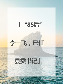“85后”李一飞，已任县委书记