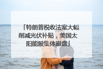 特朗普税收法案大幅削减光伏补贴，美国太阳能股集体崩盘
