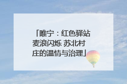 睢宁：红色驿站麦浪闪烁 苏北村庄的温情与治理