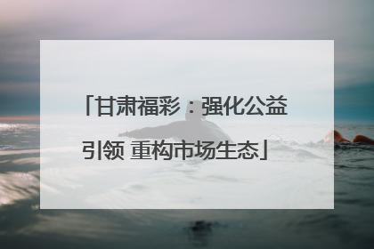 甘肃福彩：强化公益引领 重构市场生态