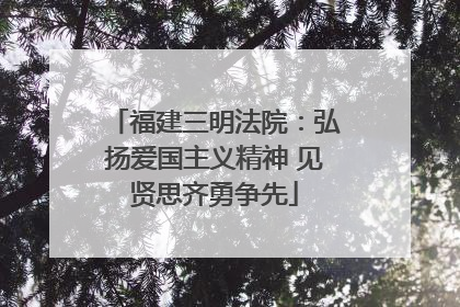 福建三明法院：弘扬爱国主义精神 见贤思齐勇争先