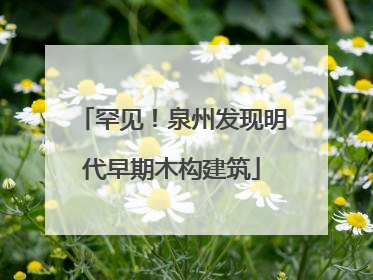 罕见！泉州发现明代早期木构建筑