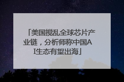 美国搅乱全球芯片产业链，分析师称中国AI生态有望出海
