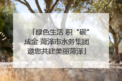 绿色生活 积“碳”成金 菏泽市水务集团邀您共建美丽菏泽