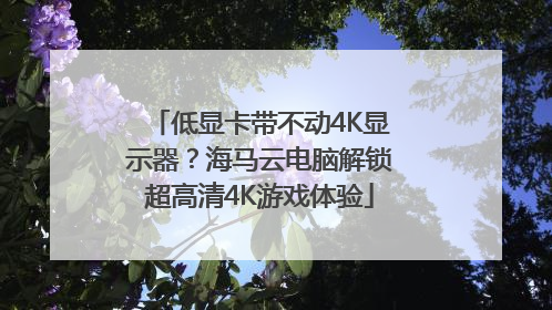 低显卡带不动4K显示器？海马云电脑解锁超高清4K游戏体验