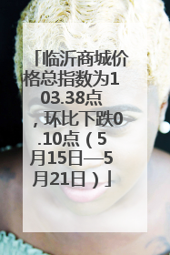 临沂商城价格总指数为103.38点，环比下跌0.10点（5月15日—5月21日）
