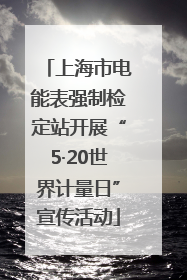 上海市电能表强制检定站开展“5·20世界计量日”宣传活动