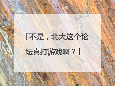 不是，北大这个论坛真打游戏啊？