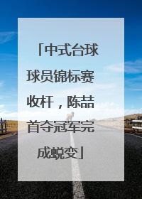 中式台球球员锦标赛收杆，陈喆首夺冠军完成蜕变