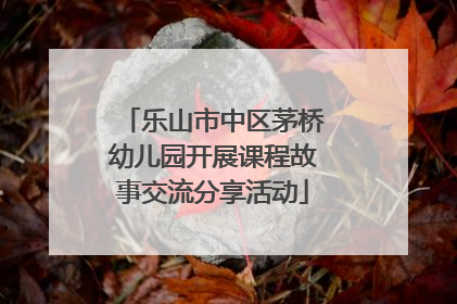 乐山市中区茅桥幼儿园开展课程故事交流分享活动