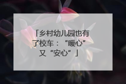 乡村幼儿园也有了校车：“暖心”又“安心”