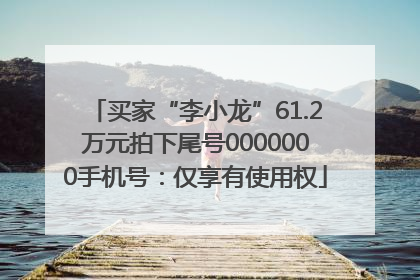 买家“李小龙”61.2万元拍下尾号0000000手机号：仅享有使用权