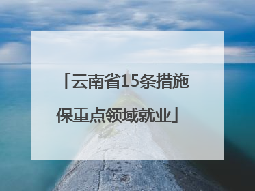 云南省15条措施保重点领域就业