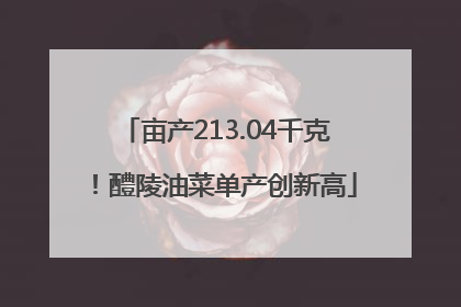 亩产213.04千克！醴陵油菜单产创新高