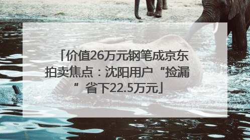 价值26万元钢笔成京东拍卖焦点：沈阳用户“捡漏”省下22.5万元