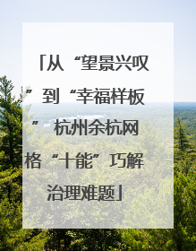 从“望景兴叹”到“幸福样板” 杭州余杭网格“十能”巧解治理难题