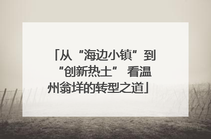从“海边小镇”到“创新热土” 看温州翁垟的转型之道