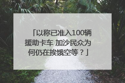 以称已准入100辆援助卡车 加沙民众为何仍在挨饿空等？