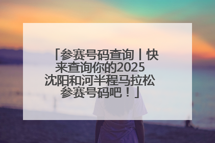 参赛号码查询丨快来查询你的2025沈阳和河半程马拉松参赛号码吧！