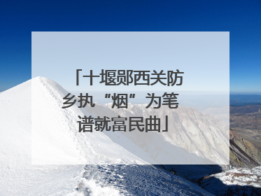 十堰郧西关防乡执“烟”为笔 谱就富民曲