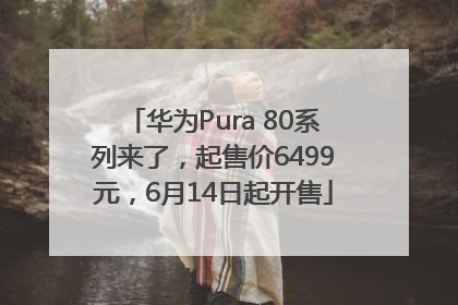 华为Pura 80系列来了，起售价6499元，6月14日起开售