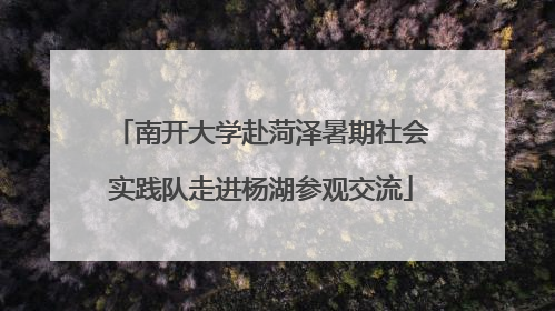 南开大学赴菏泽暑期社会实践队走进杨湖参观交流