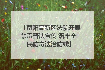 南阳高新区法院开展禁毒普法宣传 筑牢全民防毒法治防线