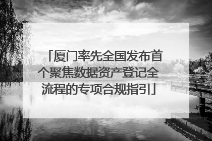 厦门率先全国发布首个聚焦数据资产登记全流程的专项合规指引