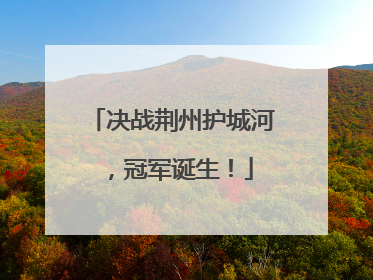 决战荆州护城河，冠军诞生！