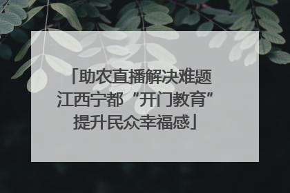 助农直播解决难题 江西宁都“开门教育”提升民众幸福感