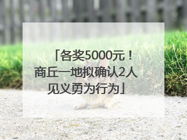 各奖5000元！商丘一地拟确认2人见义勇为行为