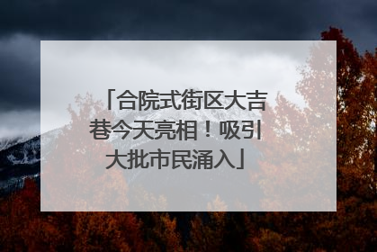 合院式街区大吉巷今天亮相！吸引大批市民涌入