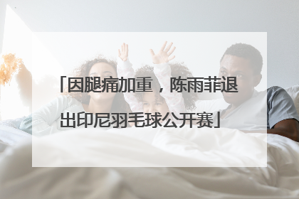 因腿痛加重，陈雨菲退出印尼羽毛球公开赛