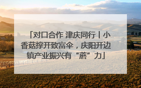对口合作 津庆同行丨小香菇撑开致富伞，庆阳开边镇产业振兴有“蘑”力