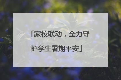家校联动，全力守护学生暑期平安