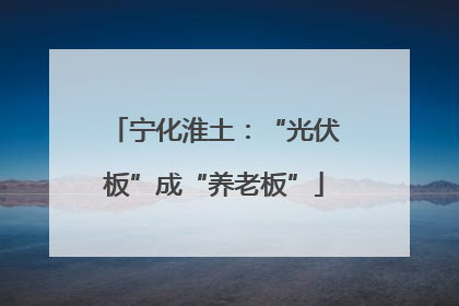 宁化淮土：“光伏板”成“养老板”
