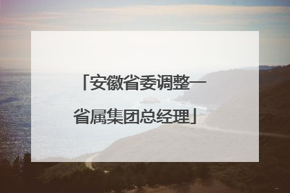 安徽省委调整一省属集团总经理