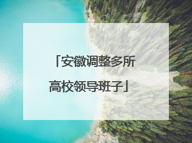 安徽调整多所高校领导班子