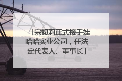 宗馥莉正式接手娃哈哈实业公司，任法定代表人、董事长