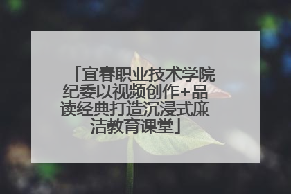 宜春职业技术学院纪委以视频创作+品读经典打造沉浸式廉洁教育课堂