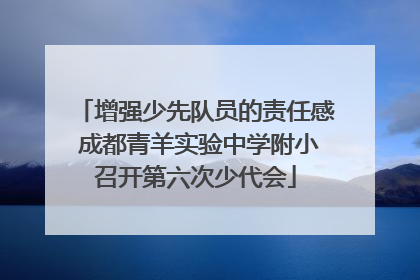 增强少先队员的责任感 成都青羊实验中学附小召开第六次少代会