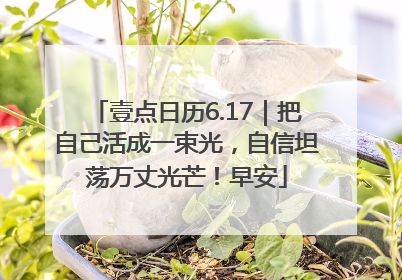 壹点日历6.17｜把自己活成一束光，自信坦荡万丈光芒！早安